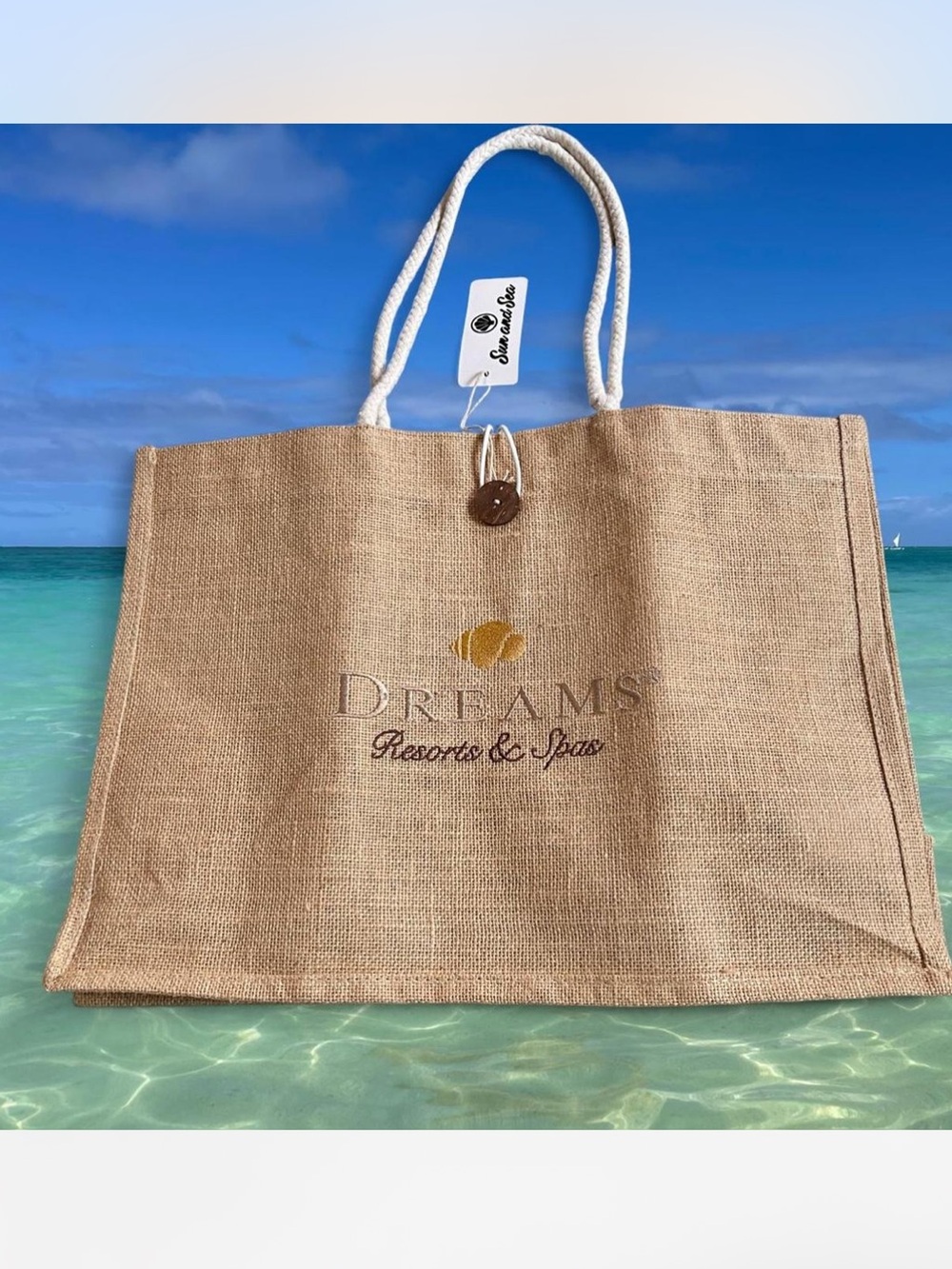 Natural Jute Tote with Rope Handles